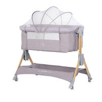 BEISTELLBETT Sleep´n Fold hellgrau 98 x 66 cm, Schwingfunktion, Wickelauflage, Anti-Reflux, Moskitonetz - Grau, Metall (48/81cm) - Chipolino