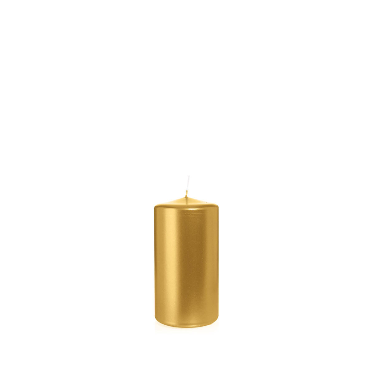 STUMPENKERZEN Gold Ø 78 x 150 mm, 8 Stück - Goldfarben, Paraffin (8/15cm) - Wiedemann Kerzen