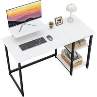 SCHREIBTISCH mit Stauraum und Monitorständer 120 x 50 cm Weiß - Weiß, Holzwerkstoff (120/55/75cm)