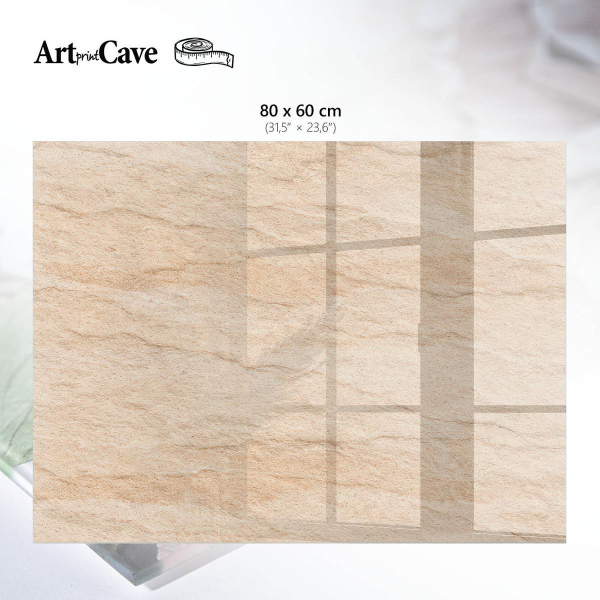 GLASPLATTE 80x60 cm – Beige Muster - Grau, Glas (0.4/80/60cm) - ArtPrintCave