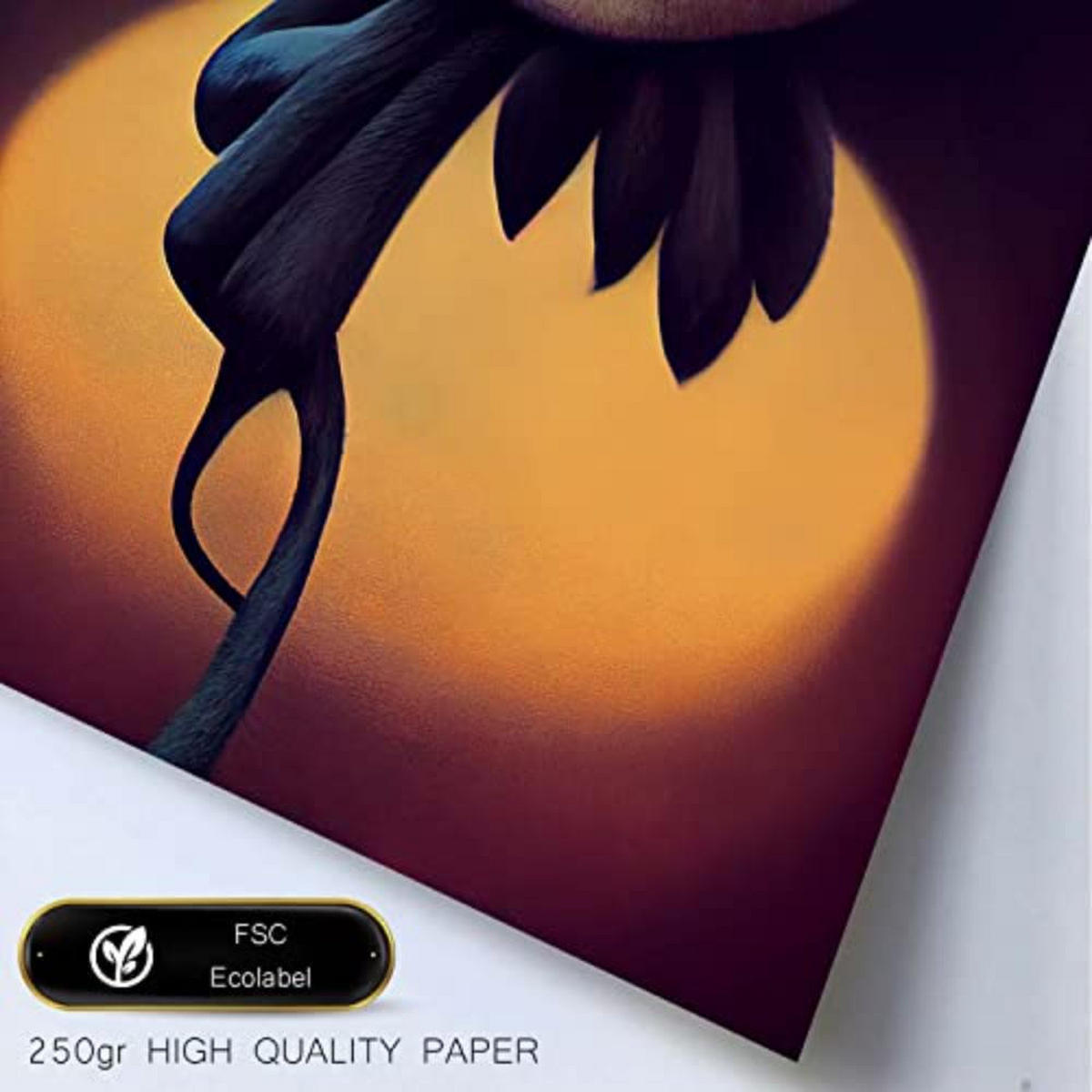 POSTER Set mit 4 Hören Tier im T Burton Goth Stil A4 Schwarzer Rahmen - Schwarz, Papier (29.7/3cm) - Nacnic