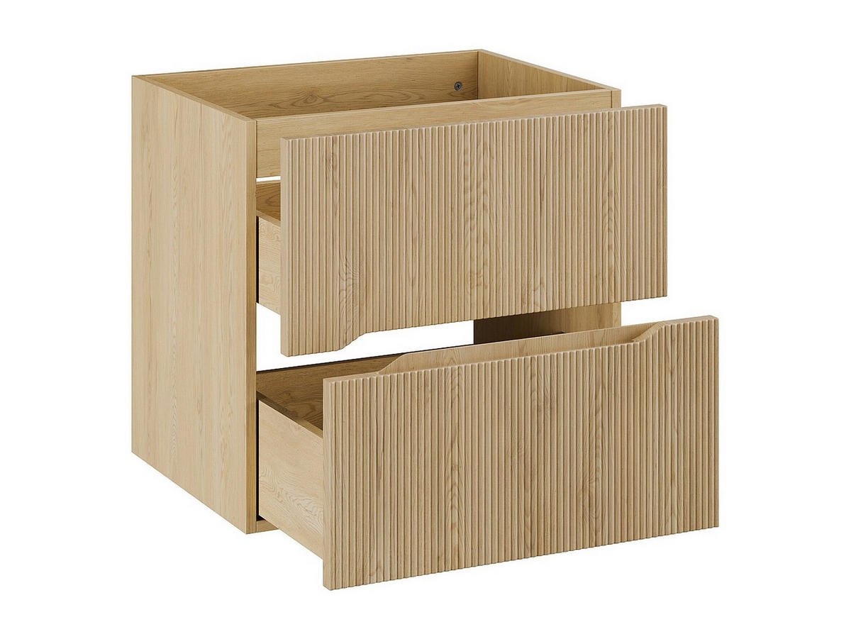 WASCHBECKENUNTERSCHRANK - 60 cm x 46 cm - holz - naturfarben hell Oriso - Naturfarben, Holz (60/57/46cm) - Vente-Unique