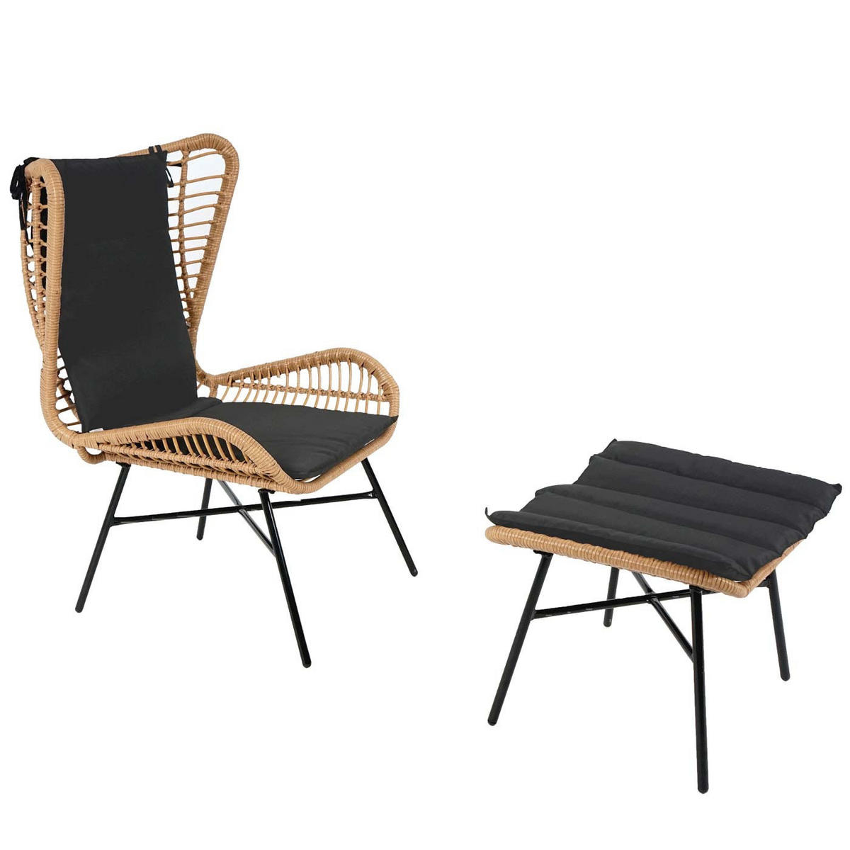 POLY-RATTAN SET G17B Braun - Braun, Kunststoff (68/103/70cm) - MCW