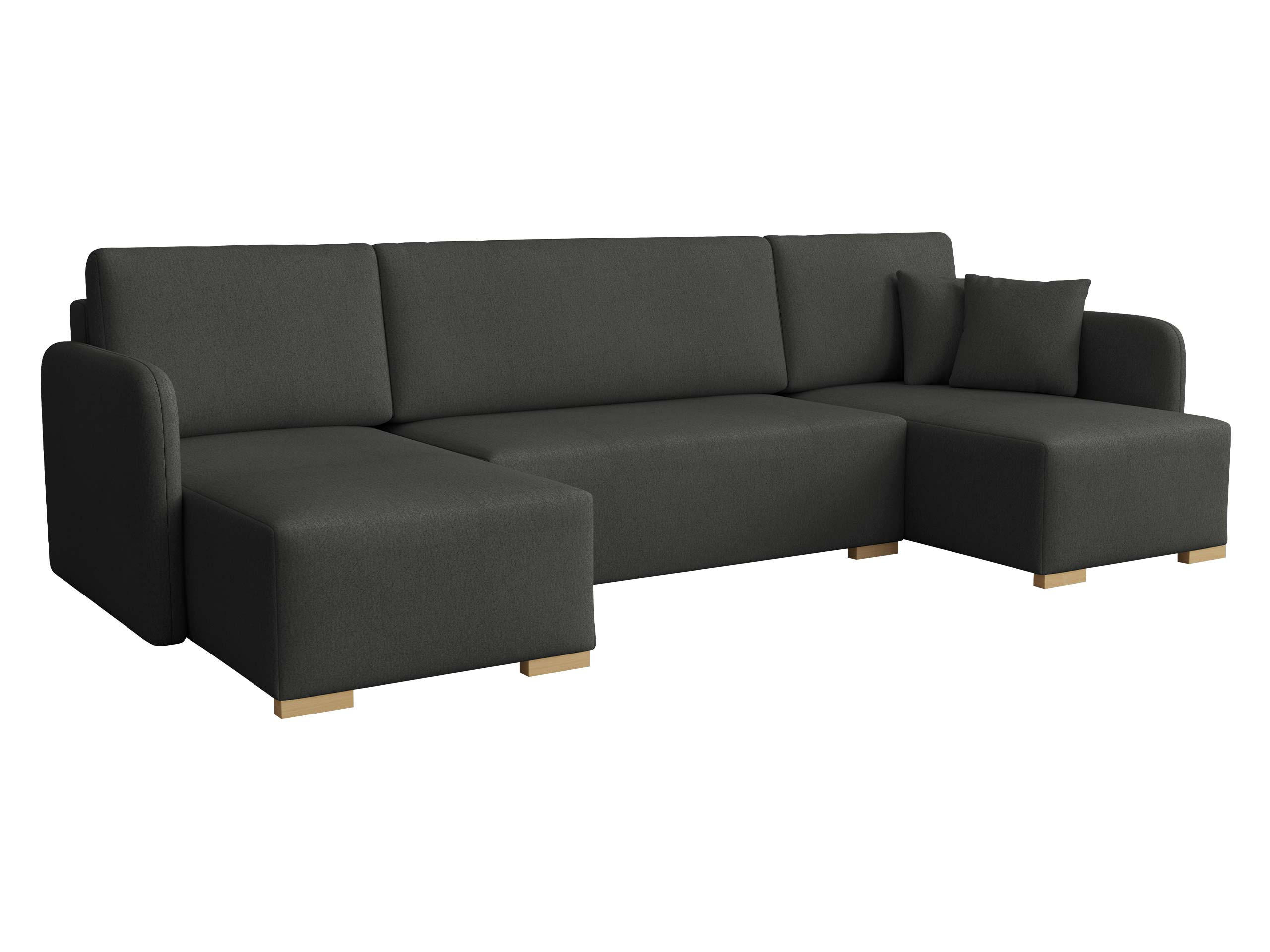 WOHNLANDSCHAFT Como U - Anthrazit/Naturfarben, Holz/Textil (292/85/140cm) - MIRJAN24