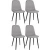 ESSZIMMERSTÜHLE 4er-Set MOVI Hellgrau Stoff Metall 88x44x51 cm - Hellgrau, Metall (44/88/51cm) - DELUKE