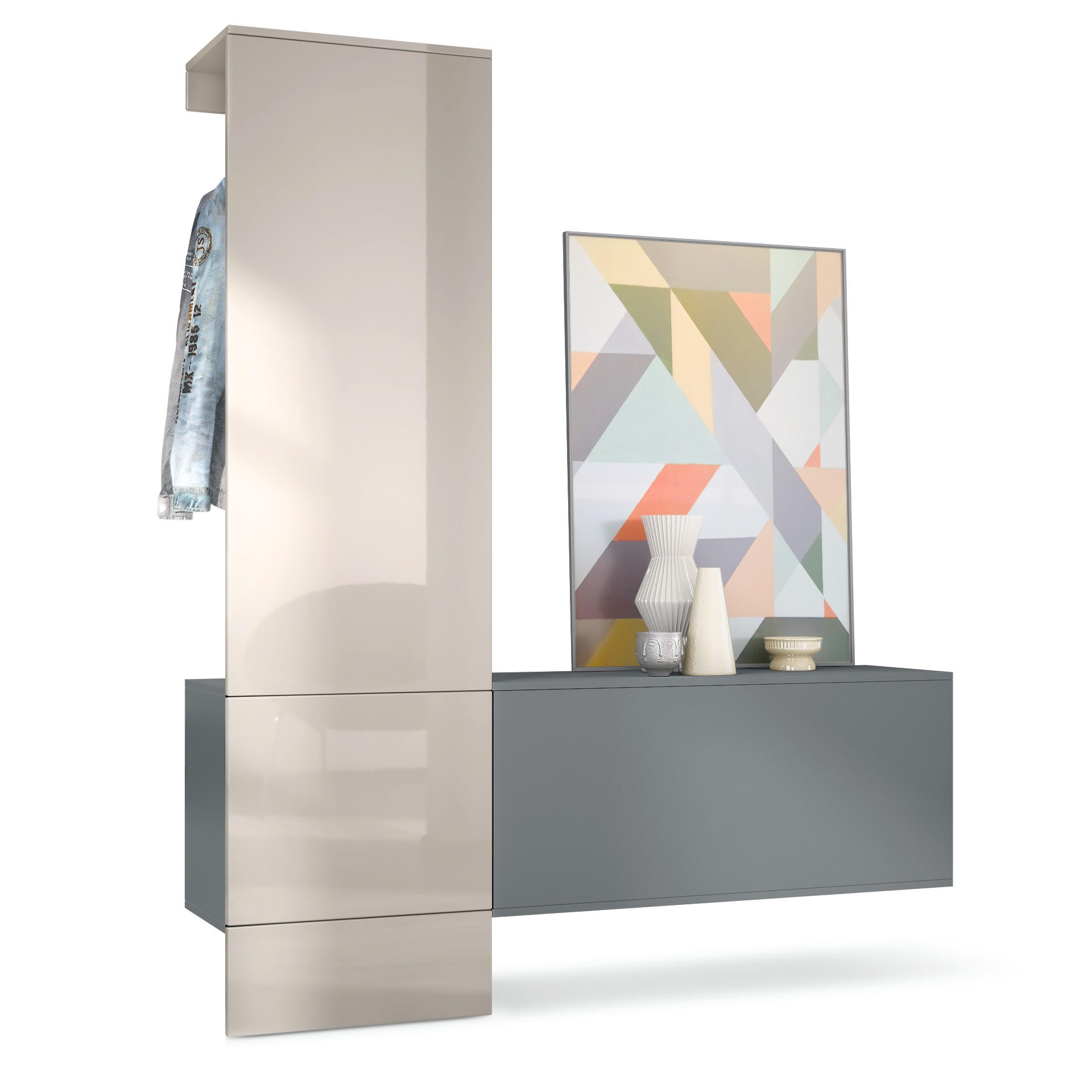 Vladon Garderobe Sand 156.5x193x35 cm