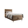 BOXBETT FLO 90x200 Itaka 48, mit Matratze H3, Bonell und Topper, Camel - Cappuccino, Holz/Textil (90/200cm) - Bedante