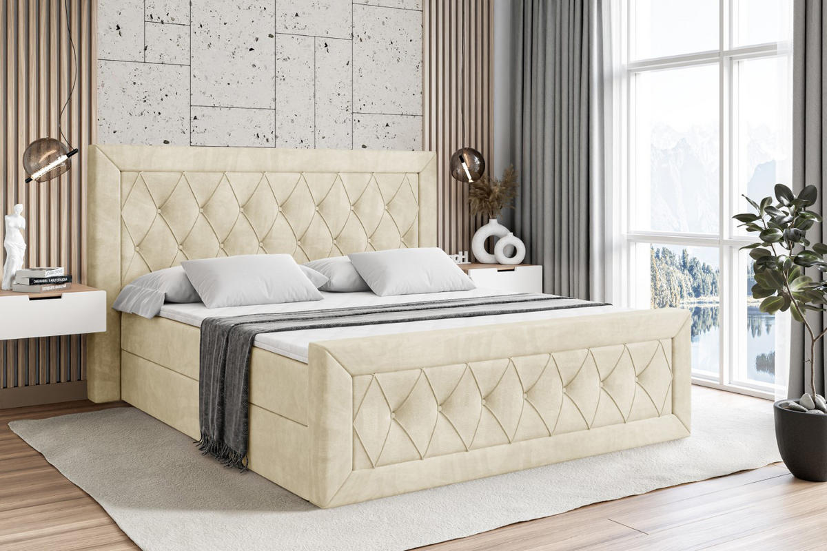 BOXBETT NOEL-Z - 120 x 200 - H3 - Beige - Beige, Holzwerkstoff (120/200cm) - ALTDECOR