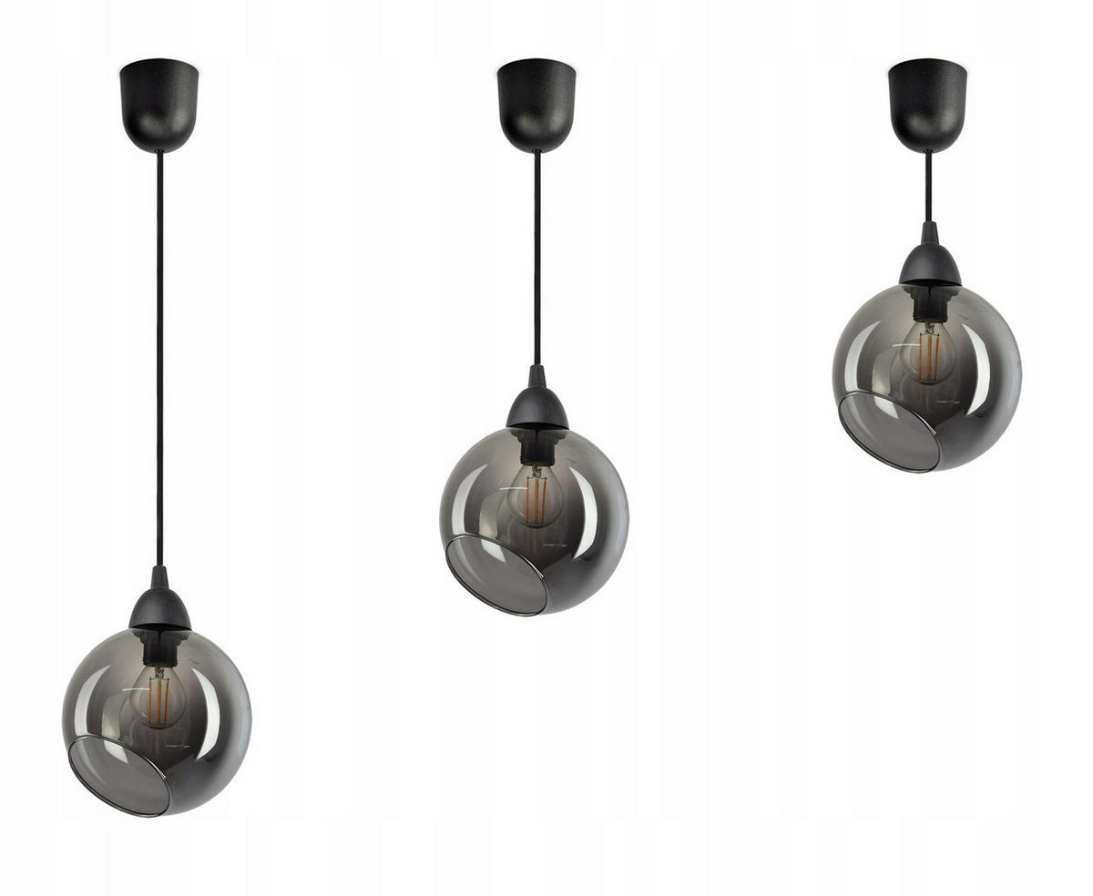 PENDELLEUCHTE Kogel - Transparent/Anthrazit, Glas/Metall (15/15/80cm) - kiki design