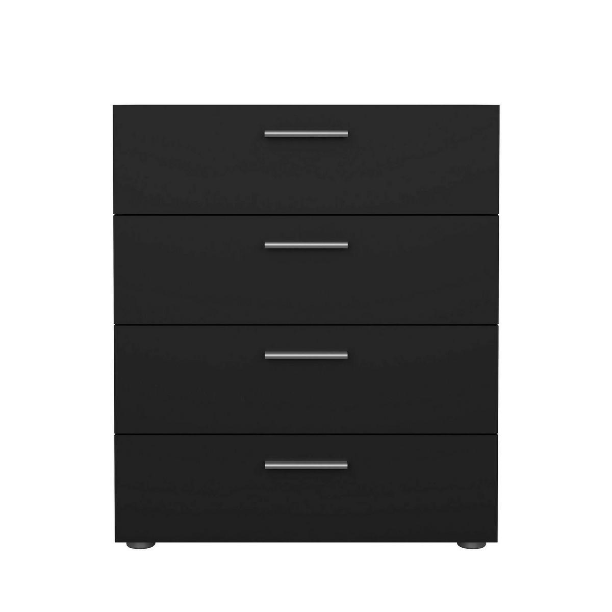 KOMMODE Schwarz 40.25/70/82 cm - Schwarz, Holzwerkstoff (70/82/40.25cm) - DMORA