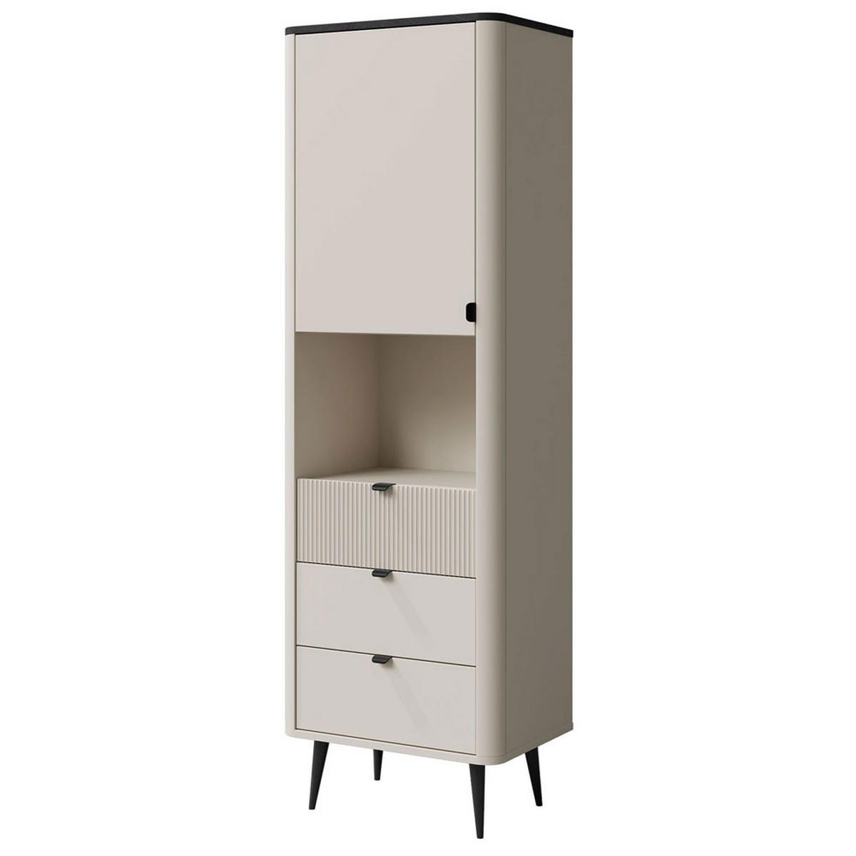 REGAL Marly Kaschmir / Graustein 60 / 40 / 191cm - Kaschmir/Beige, Holz/Holzwerkstoff (60/191/40cm) - Feldmann-Wohnen