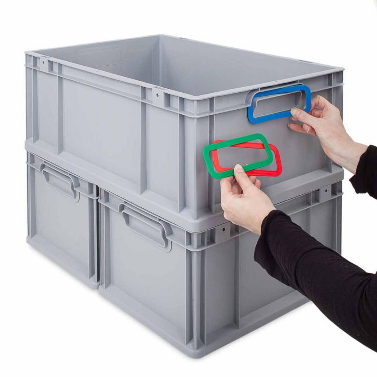 EUROBOX NextGen Color 32x30x40 cm 30 Liter Griffe schwarz offen, Grau - Schwarz/Grau, Kunststoff (30/32/40cm) - PROREGAL