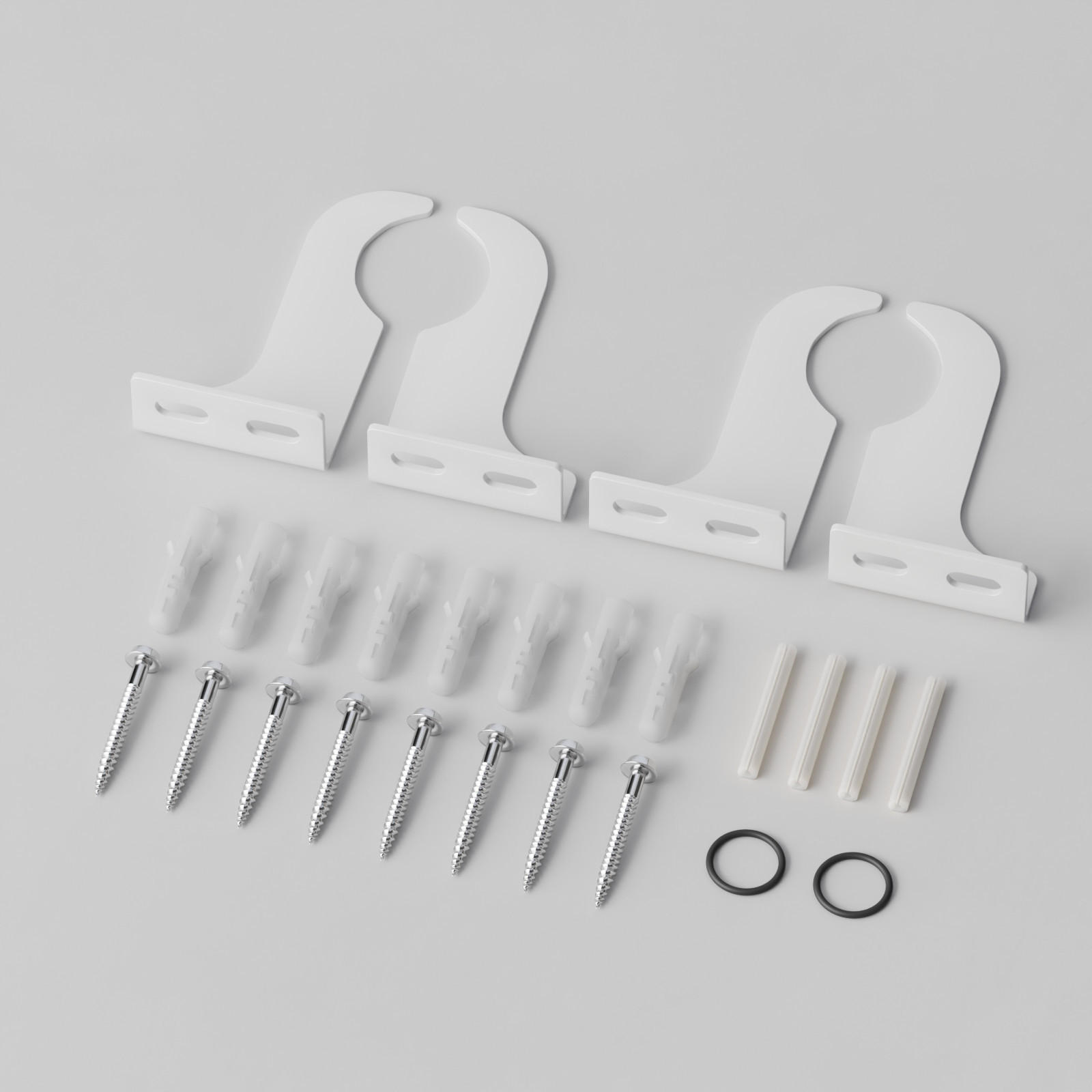 HEIZKÖRPERHALTERUNG 48 × 88 mm Weiß, 2ER-SET - Weiß, Metall (8.8/4.8/2.3cm) - S'AFIELINA