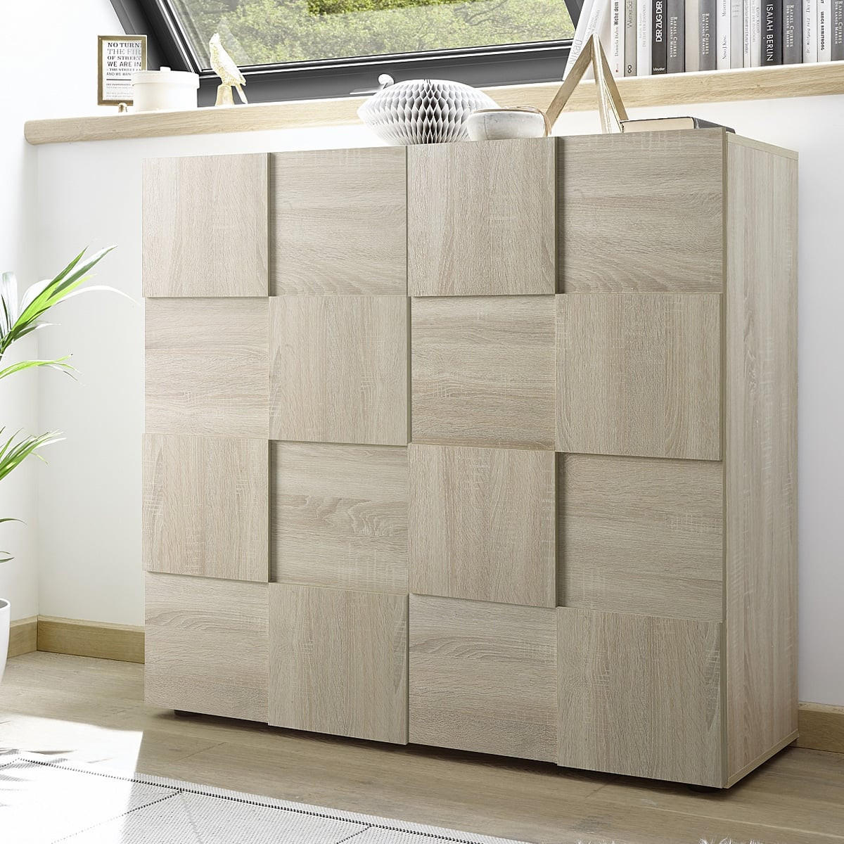 SIDEBOARD mit 2 Türen L121 cm - Dama - Eichefarben, Holzwerkstoff (42/111/121cm) - Calicosy