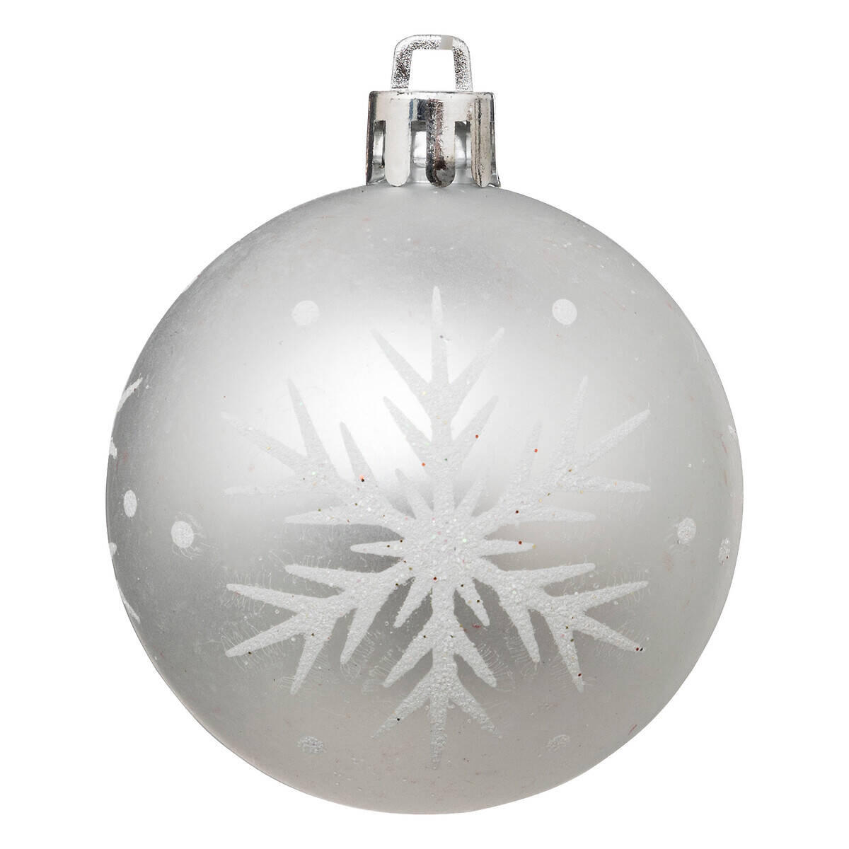 WEIHNACHTSKUGELN Glitzer-Muster Ø 6 cm - Silberfarben, Kunststoff (6/7.2/6cm) - Atmosphera Createur d´interieur