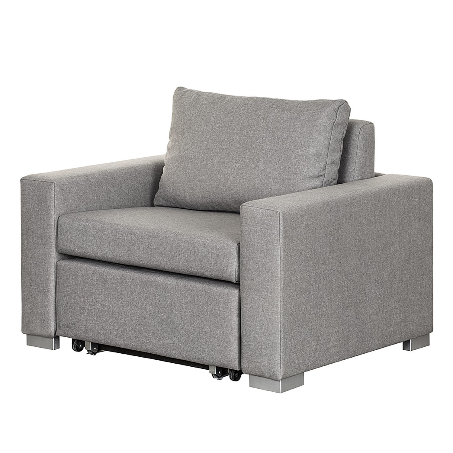 SCHLAFSESSEL - Silberfarben/Grau, Textil (110/90/90cm) - home24