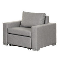 SCHLAFSESSEL - Silberfarben/Grau, Textil (110/90/90cm) - home24