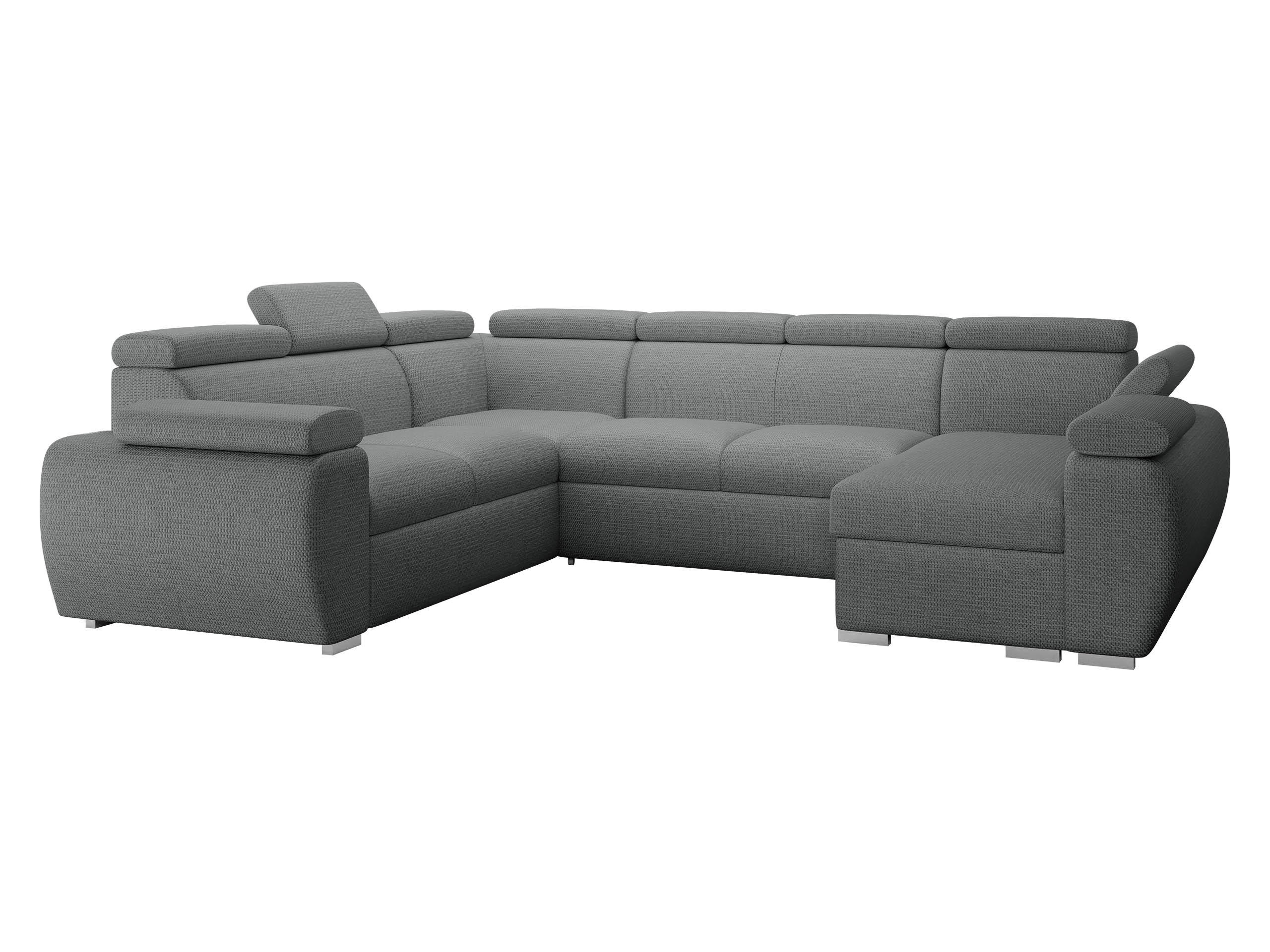 CANAPEA ÎN FORMĂ DE U Boston U, Dreapta - 2R+R+2P+LC - argintiu/culoare crom, material textil/lemn (260/98/325cm) - MIRJAN24