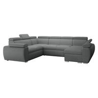 CANAPEA ÎN FORMĂ DE U Boston U, Dreapta - 2R+R+2P+LC - argintiu/culoare crom, material textil/lemn (260/98/325cm) - MIRJAN24