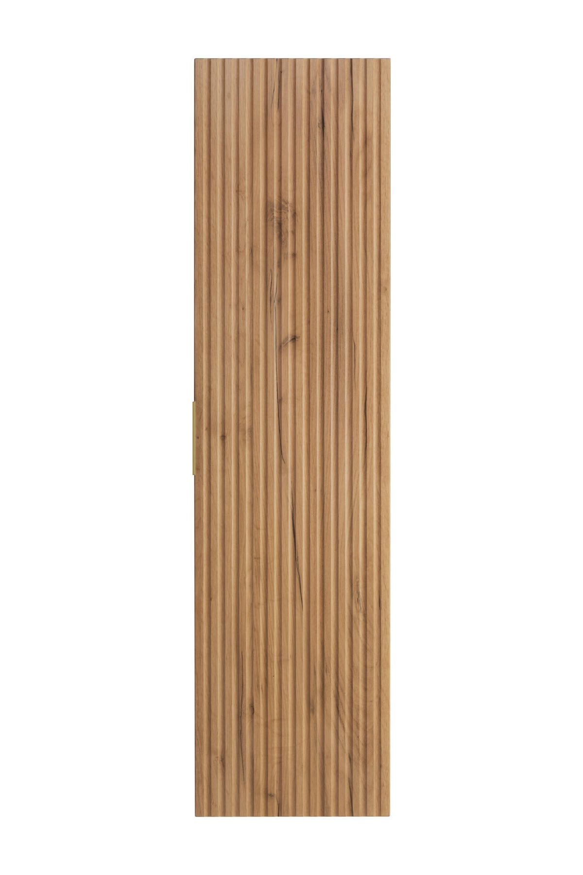 BADEZIMMERSCHRANK, Eiche Craft, 35 x 136 x 27 cm, goldener Griff - Eichefarben/Goldfarben, Holzwerkstoff (35/136/27cm) - 3XE LIVING