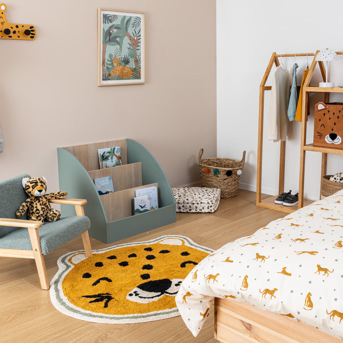 KINDERTEPPICH Leopard 90/90/1 cm - Braun, Naturmaterialien (90/90cm) - Atmosphera for kids