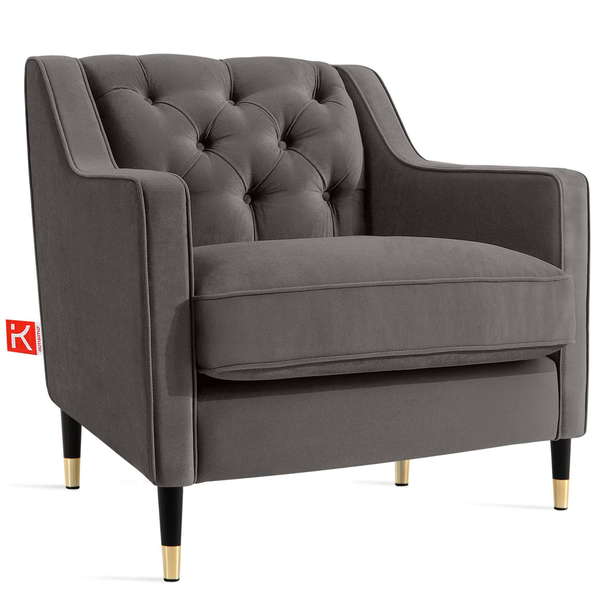 SESSEL NOMUS Kunstleder, gesteppt, Grau - Wengefarben/Grau, Holz/Holzwerkstoff (77/78/80cm) - KONSIMO®