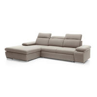 ECKSOFA PABLO mit Schlaffunktion und Bettkasten Beige - Beige, Holzwerkstoff/Kunststoff (250/90cm) - Idohome