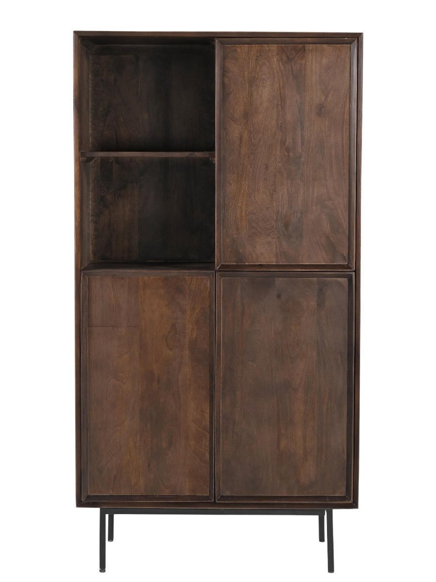 SCHRANK aus Akazienholz 170x40x90cm, dunkelbraun - Dunkelbraun, Holz (170/50/40cm) - Livingfurn