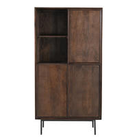 SCHRANK aus Akazienholz 170x40x90cm, dunkelbraun - Dunkelbraun, Holz (170/50/40cm) - Livingfurn
