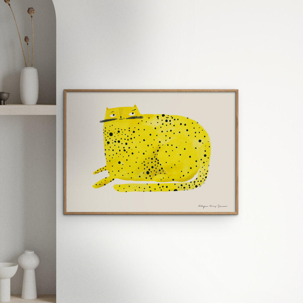 POSTER mit Rahmen Wild Apple - Cat - Eichefarben/Gelb, Holz/Papier (70/100cm) - Poster&Frame