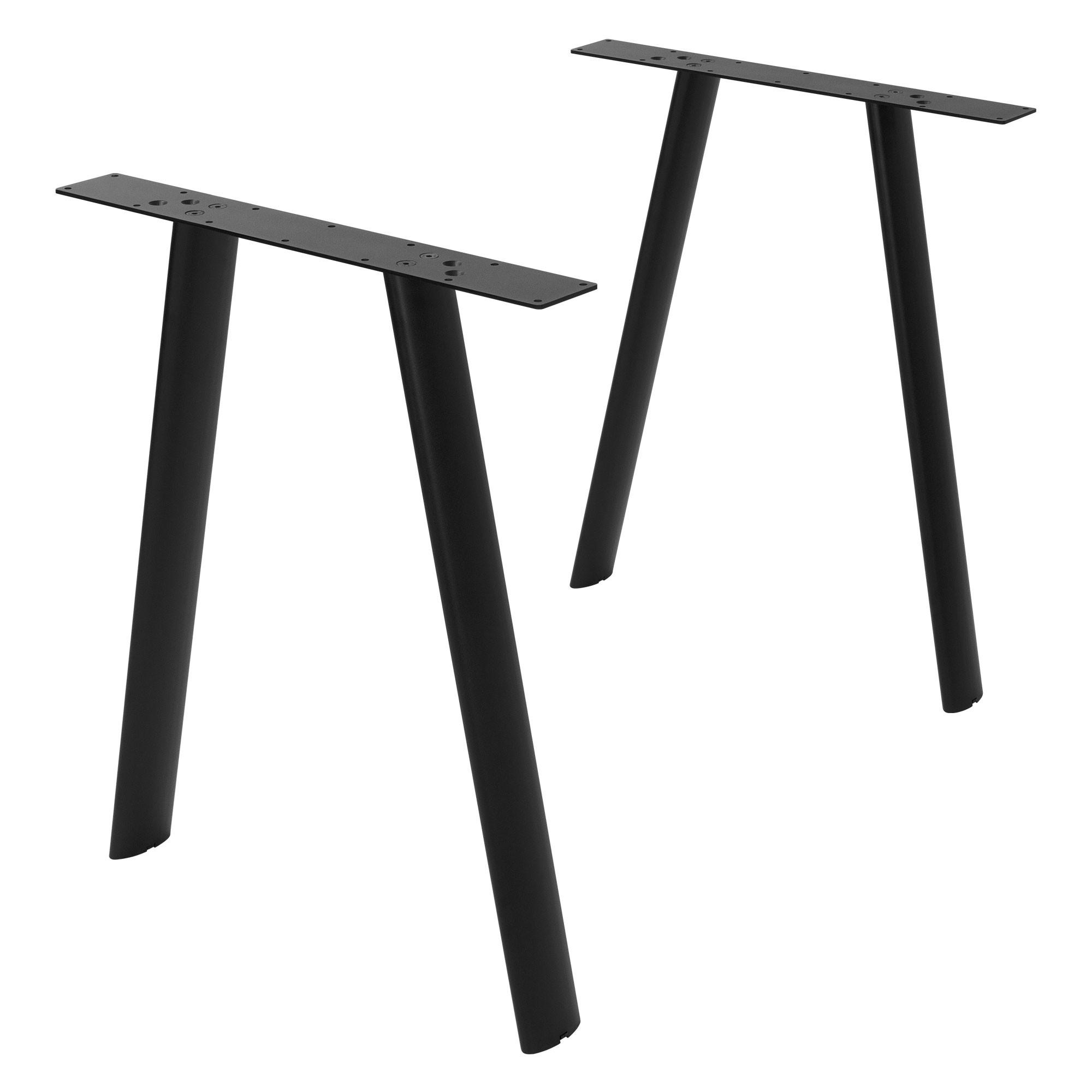 ML-DESIGN NÁNOŽKY K STOLU, kovové, černé, sada 2 ks, 60 x 72 cm, oválný ocelový podstavec ve tvaru písmene A