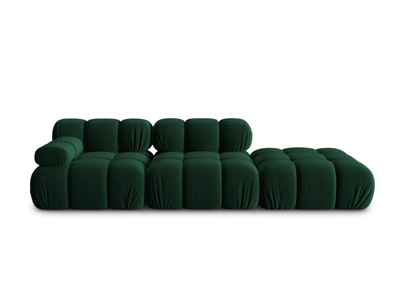 MODULARES-SOFA rechts Bellis aus Samt flaschengrün 4 Sitzplätze - Grün, Textil (94/63/282cm) - Micadoni