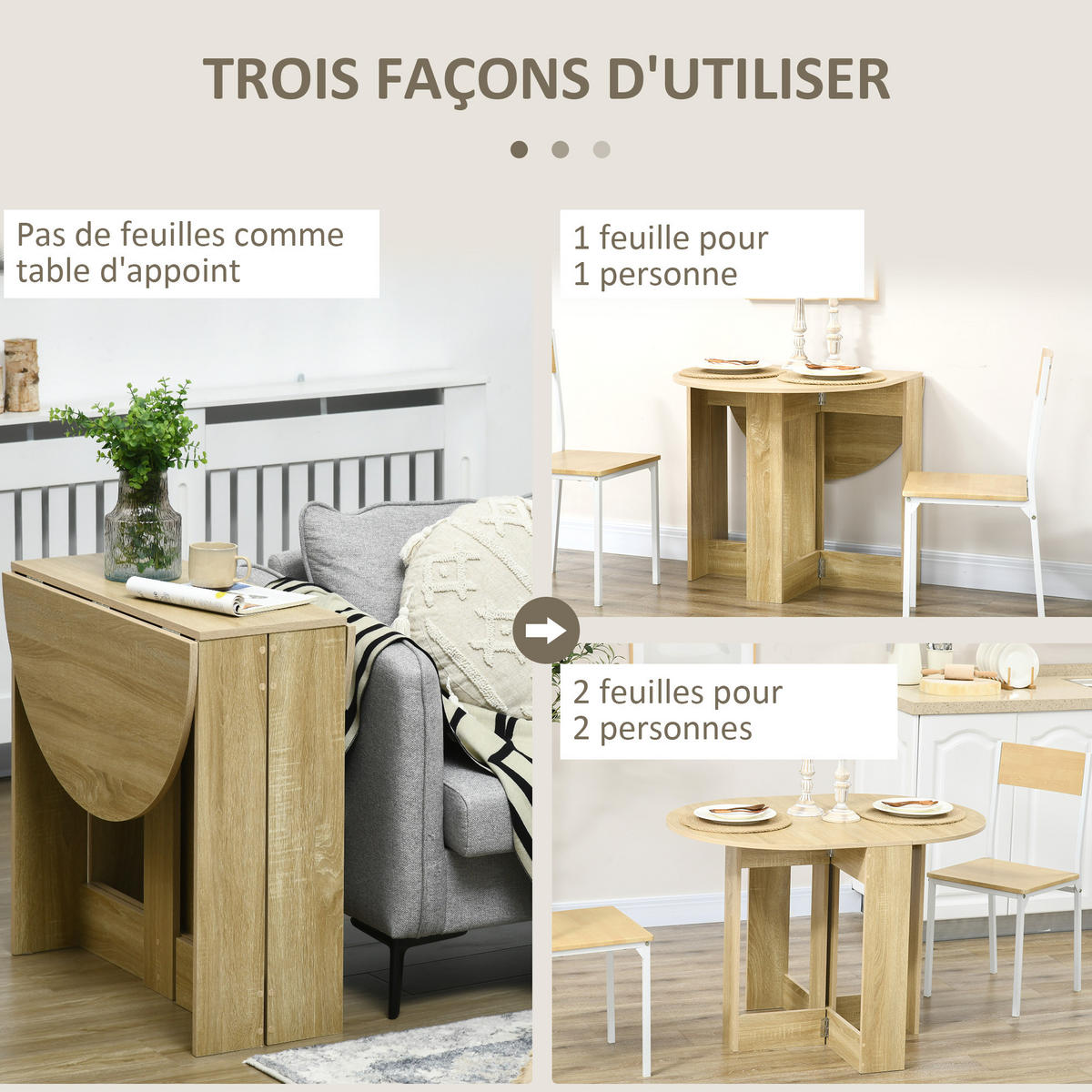 ESSTISCH Eiche 1 Stück - Beige, Kunststoff (104/76/73.7cm) - GiPP
