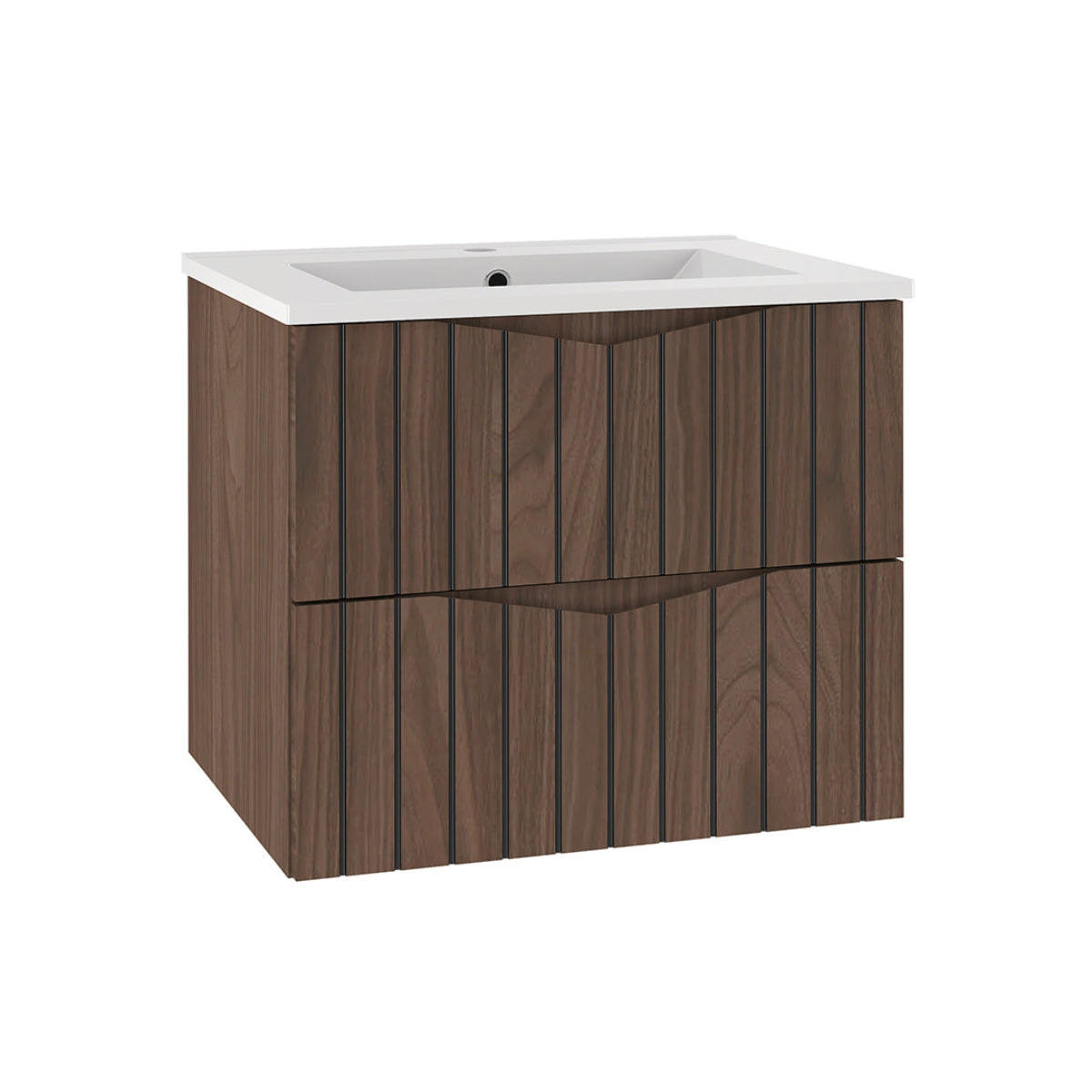 WASCHTISCH 60cm Siena Holz und Schwarz - Schwarz, Holzwerkstoff (60/50/45.8cm) - Petits-meubles