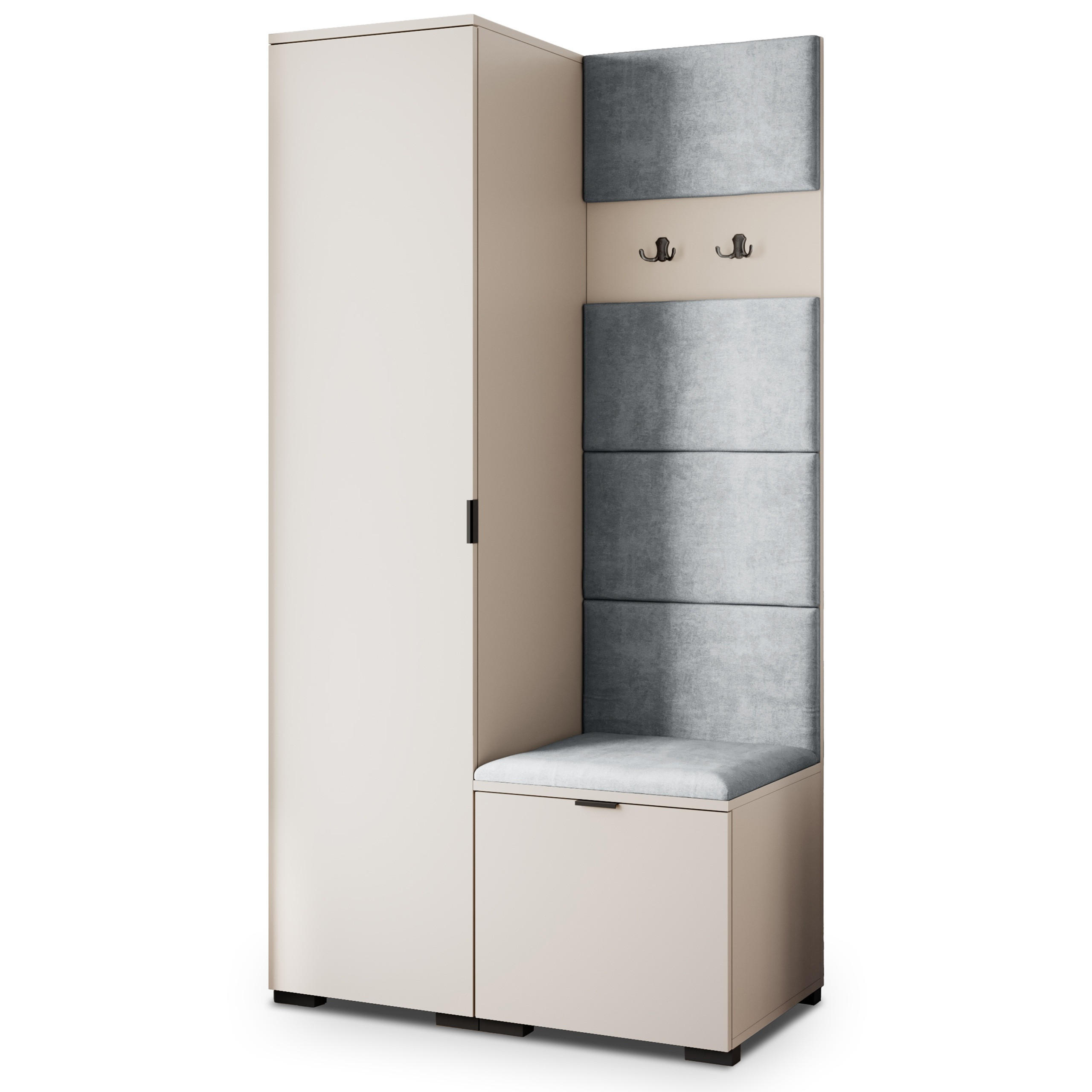 Masseno Garderobenschrank Kaschmir, Hellgrau 95x181x51 cm