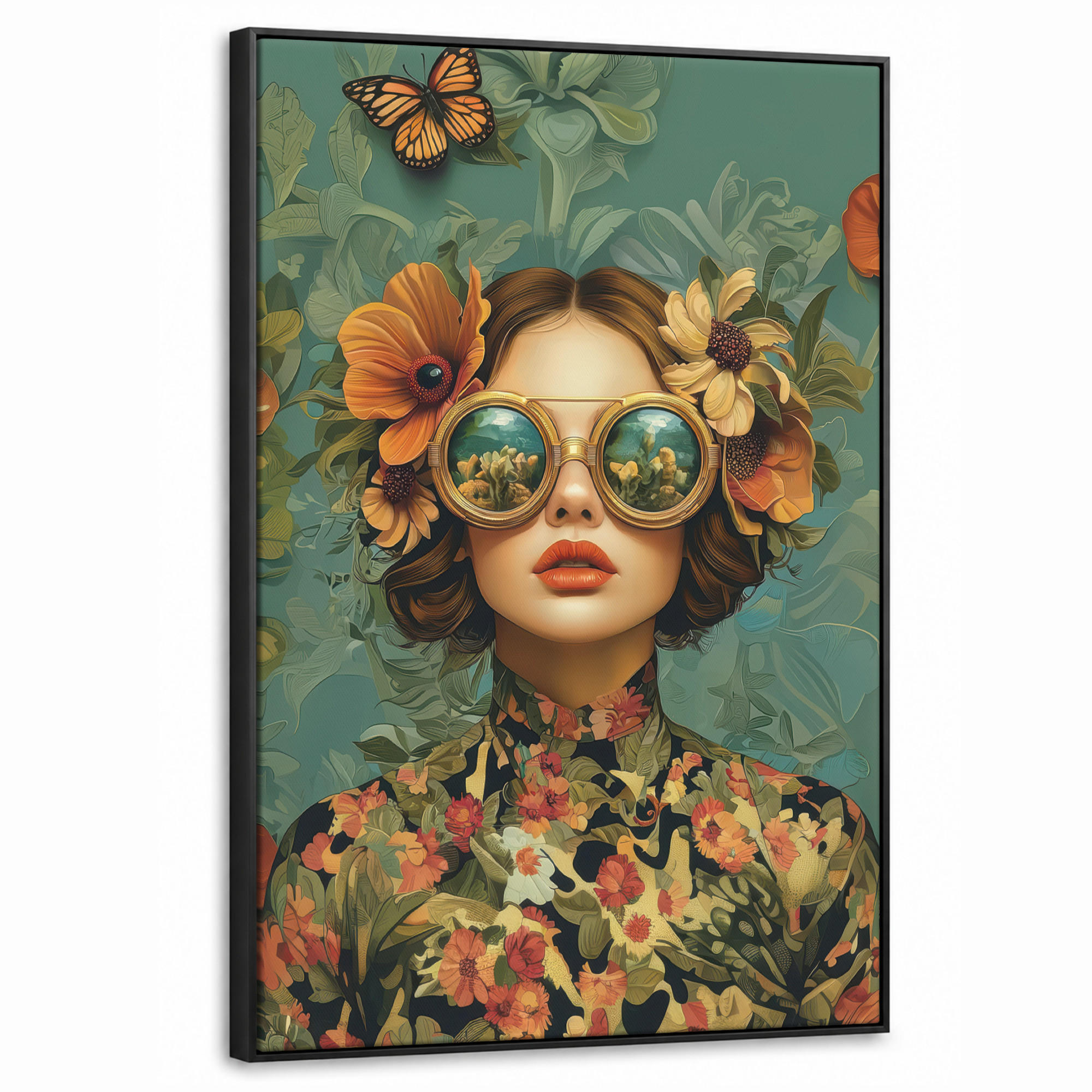 MuchoWow Leinwand Salbeigrün 60x90 cm