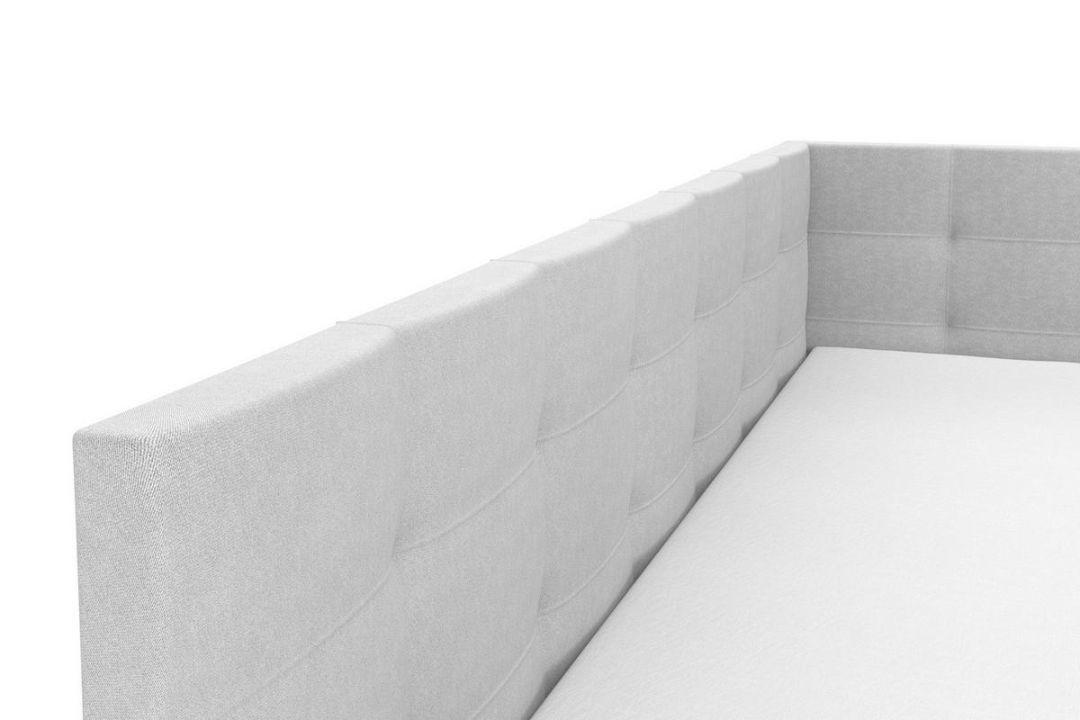 BOXBETT FAVIO 100/200 in Velours Schwarz H3 - Dunkelblau, Holz/Holzwerkstoff (100/200cm) - Deine Möbel 24