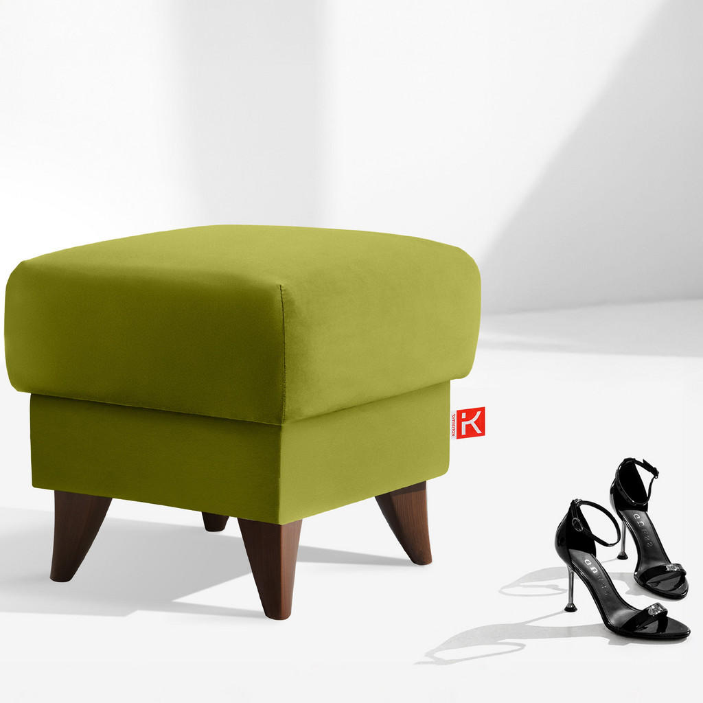Thumbnail - Konsimo® Hocker, Olivgrün, Textil, 53x49x53 cm, Wohnzimmer, Hocker, Sitzhocker