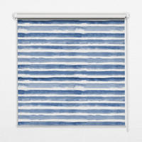 VNÚTORNÁ roleta - okenná roleta - roleta - 60x140 cm - Maľované modré pruhy - modrá, plast (60/140/0.5cm) - TULUP