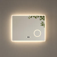 BADSPIEGEL mit Beleuchtung mit Integriertem Schminkspiegel 90/70 cm - Weiß, Glas (50/3.5/70cm) - EMKE