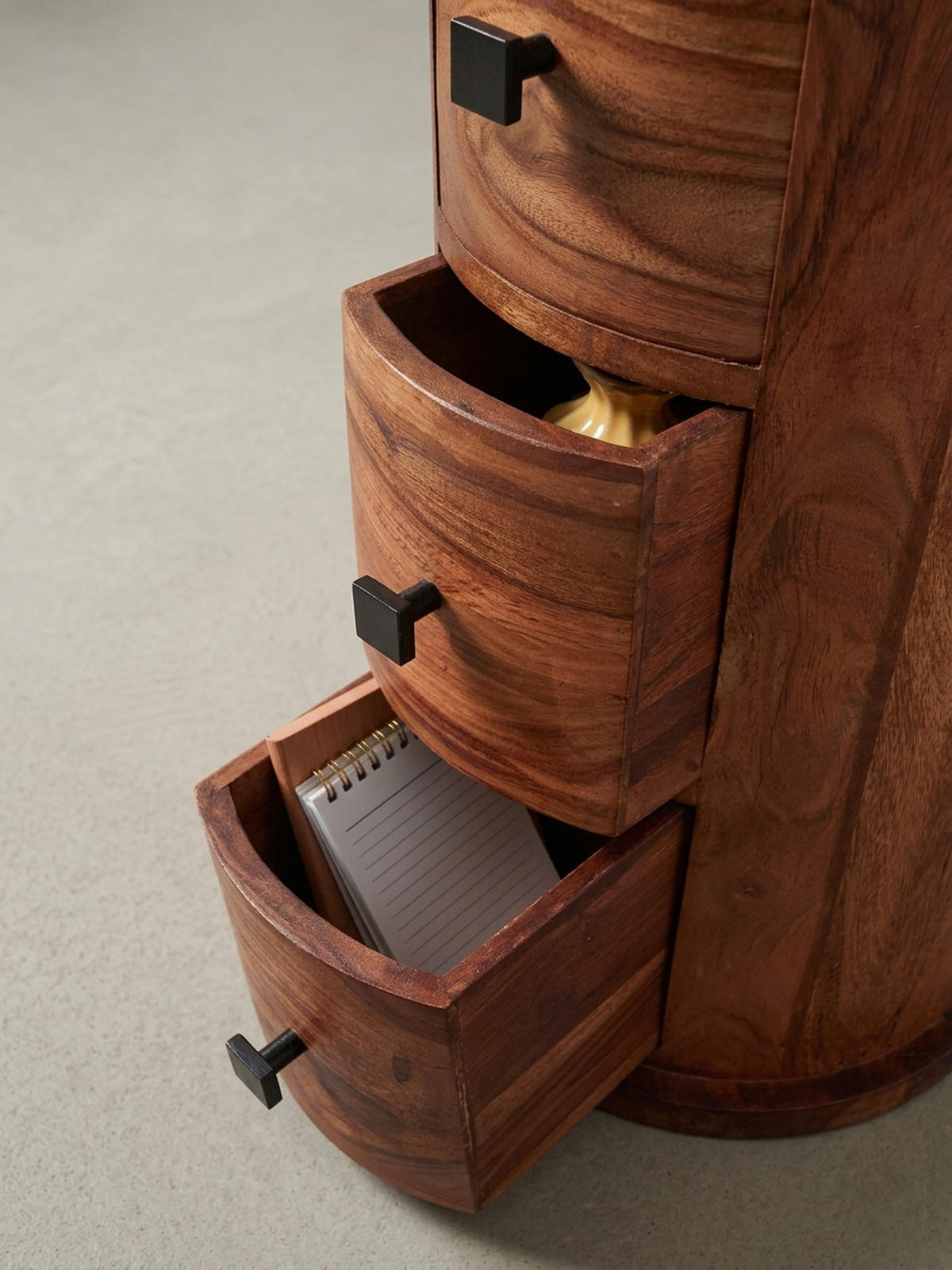 KOMMODE – Massivholz, 3 Schubladen, rustikal - Braun, Holz/Metall (35/65/35cm) - KADIMA DESIGN