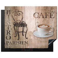 HERDABDECKPLATTE Bistro Parisien - Café - Kaffee - Jahrgang 65x52 cm - Cappuccino, Kunststoff (65/0.2/52cm) - MuchoWow