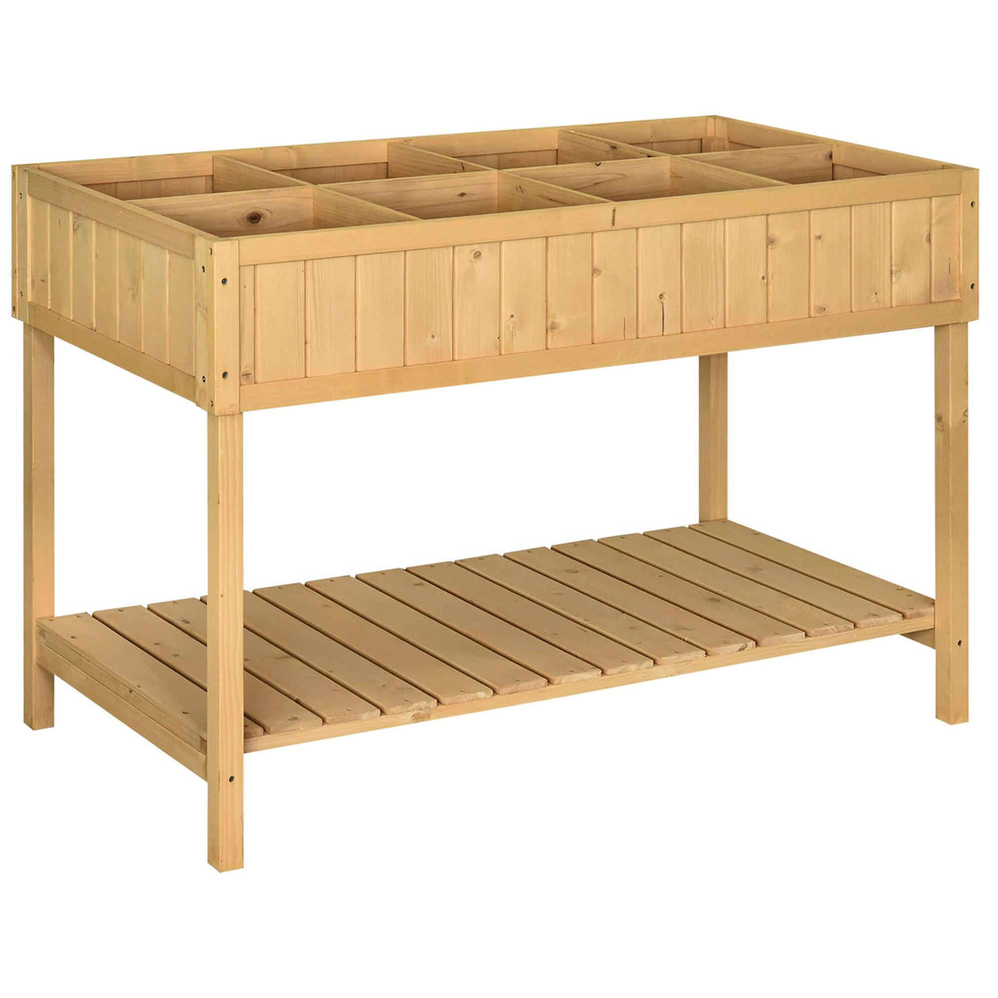 HOCHBEET DE-15965 mit 8 Fächern Naturholz - Naturfarben, Holzwerkstoff (110/76/46cm) - ComfortXL