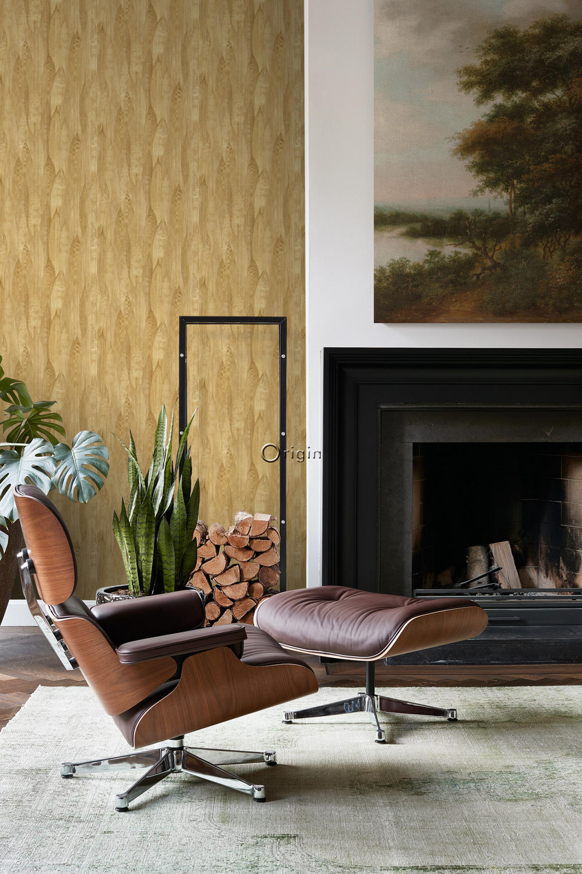 TAPETE Blätter 50 x 900 cm - Gelb, Papier (50/900cm) - Origin Wallcoverings