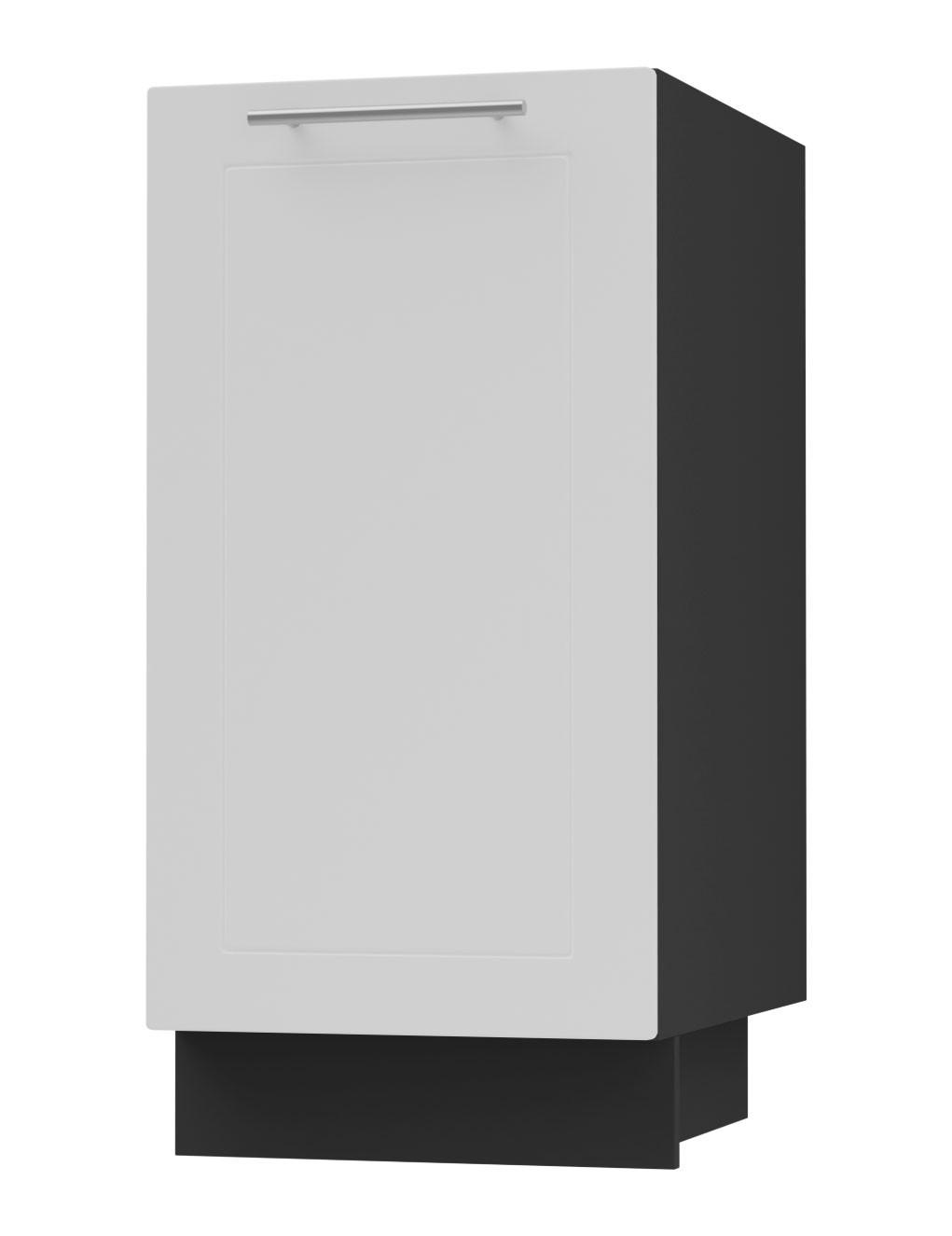Feldmann-Wohnen Küchenunterschrank Weiß, Schwarz 40x82x50 cm