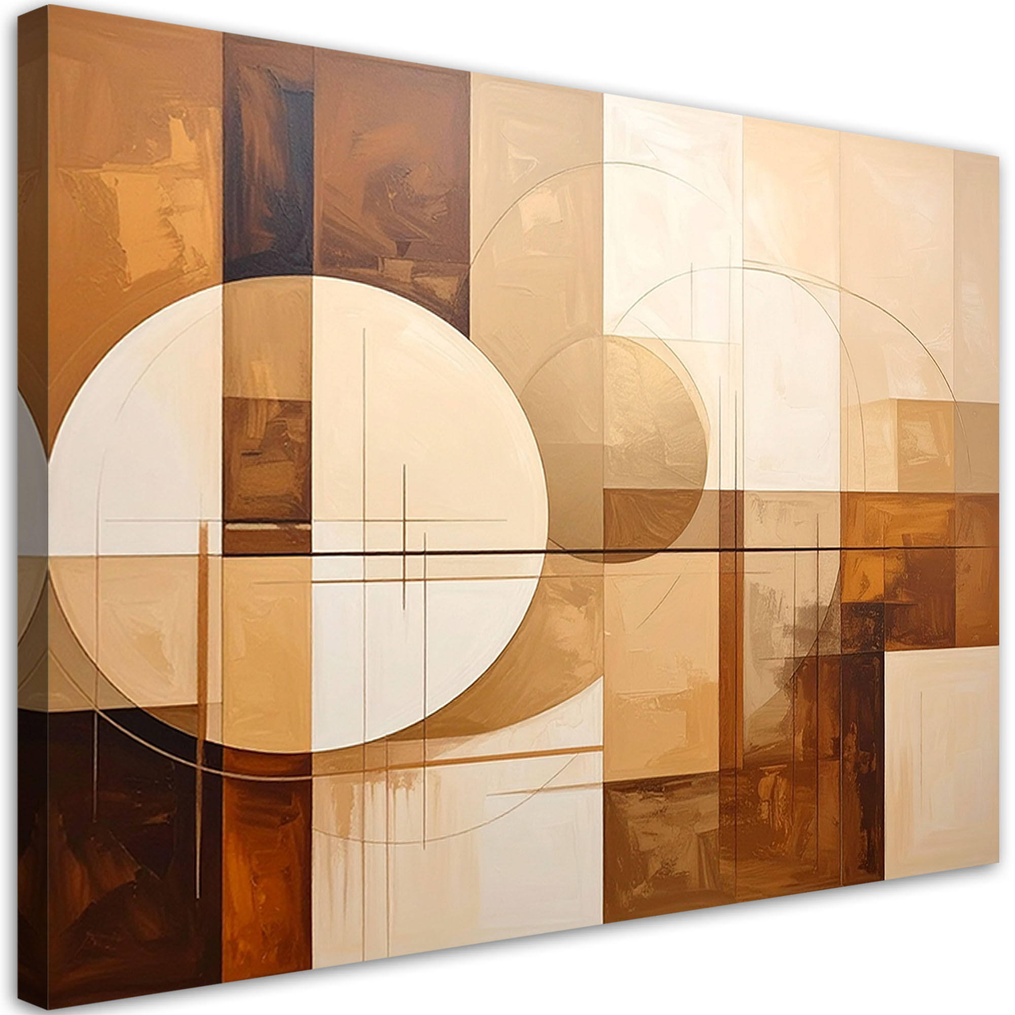 LEINWANDBILD 3D und geometrisch 90x60cm - Beige, Textil (90/60cm) - Feeby