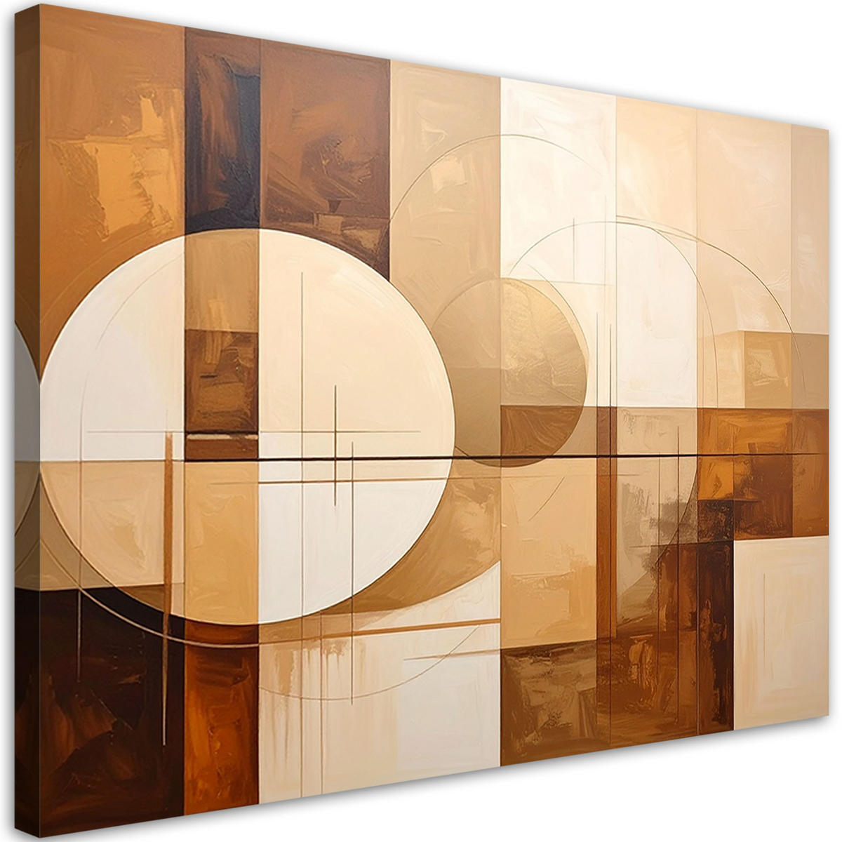 LEINWANDBILD 3D und geometrisch 90x60cm - Beige, Textil (90/60cm) - Feeby