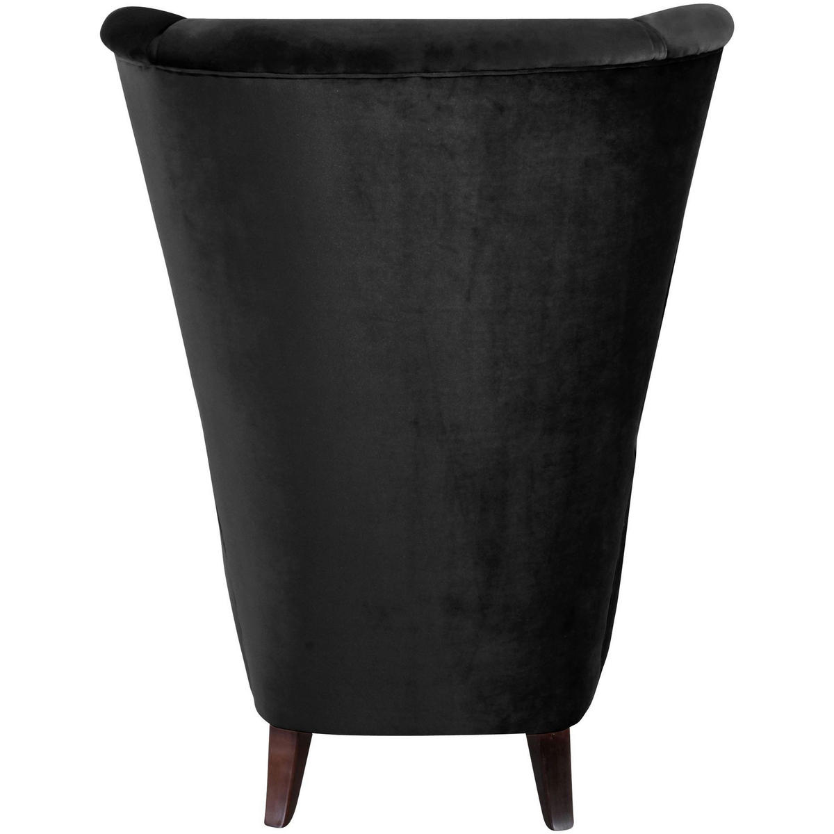 HOCHLEHNSESSEL Kailey Bezug Samtvelours Buche nussbaum dunkel / schwarz - Schwarz, Kunststoff (96/122/89cm) - 58aufmkessel