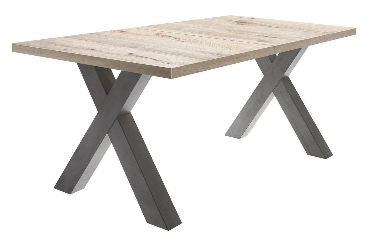 ESSTISCH ausziehbar Eike 3 160 x 90 x 75 Esszimmertisch Graphit/Sandeiche - Naturfarben, Holz (160/90/75cm) - 58aufmkessel