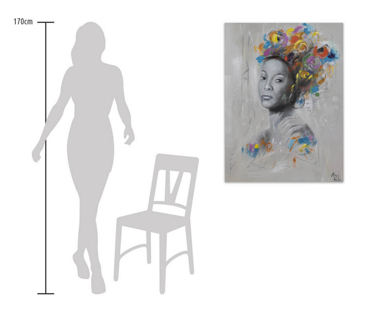 RUČNE MAĽOVANÝ AKRYLOVÝ OBRAZ 75/100 cm, viacfarebný, zvierací motív - viacfarebná, drevo/textil (75/100cm) - KUNSTLOFT